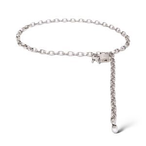CHANEL 2003 CC Logo Padlock Chainlink Belt/Necklace in Silver